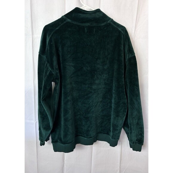 Topman Men’s oversized velour 1/4 zip Sweatshirt Pullover in Green Small LRD1-2 - Picture 3 of 8